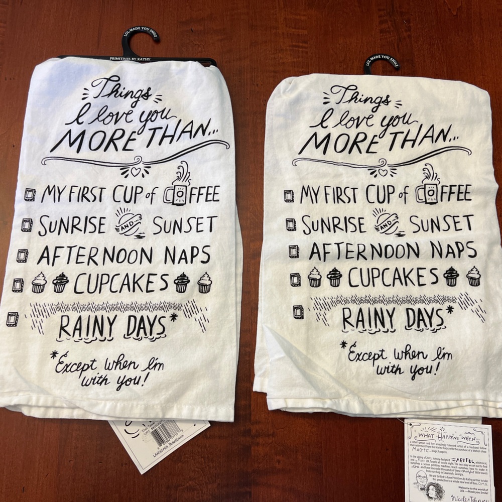 Two New Primitives by Kathy Tea Towels